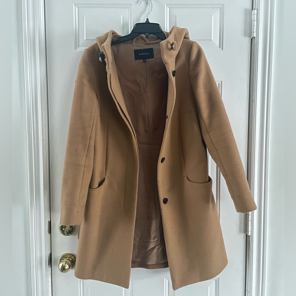 Babaton Camel Wool Coat Size M